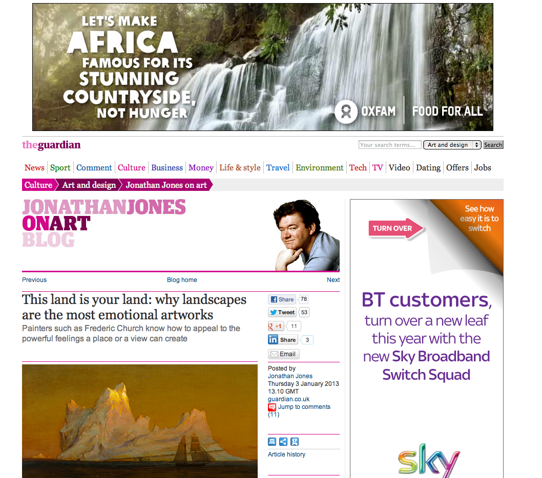 Guardian article and Oxfam ad