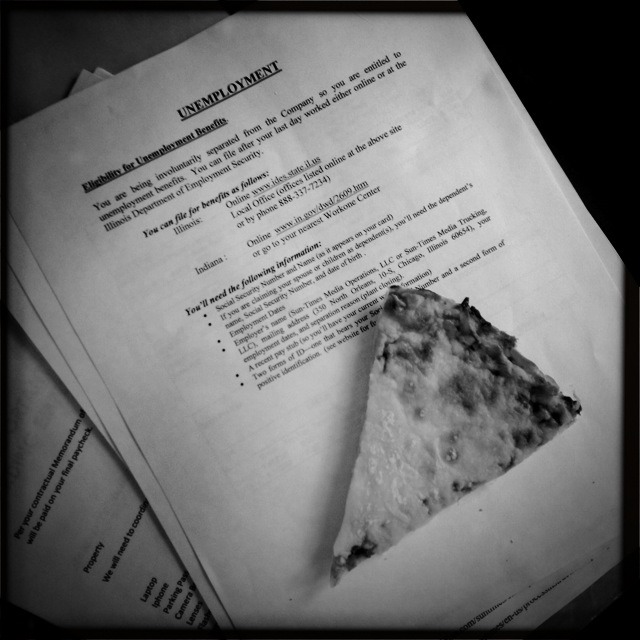 Unemployed paperwork and cold pizza © Rob Hart