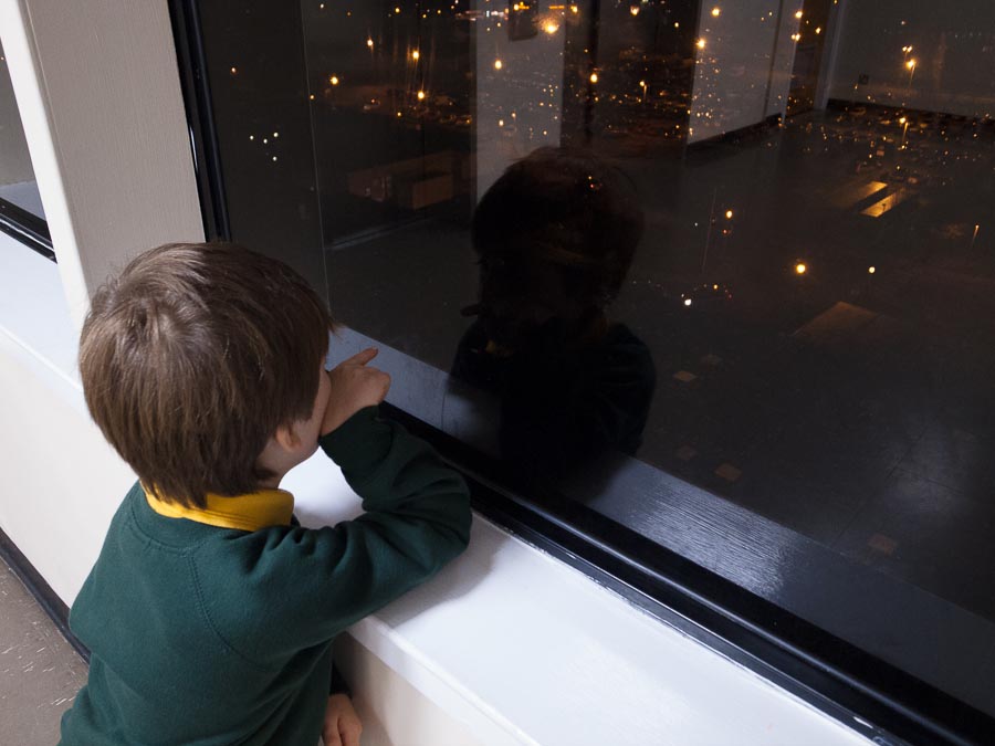 William enjoys the view of the city lights from the hospital © John MacPherson