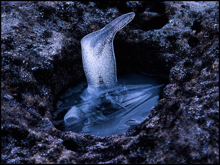 Ice sculpted by weather points towards the prevailing wind (west), Isle of Rum © John MacPherson