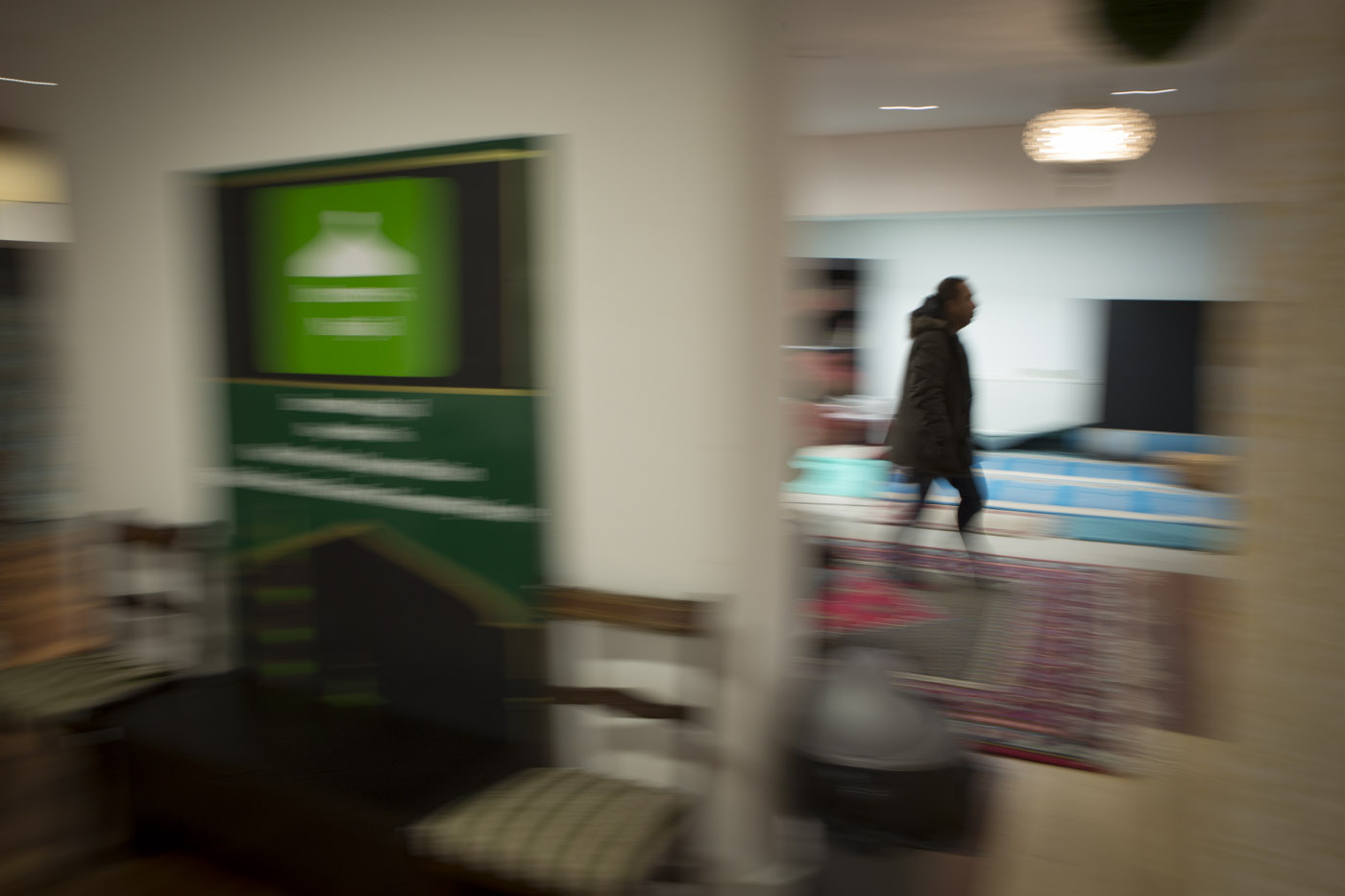 Member of the congregation arrives for Friday prayers, Inverness Masjid, Inverness, Scotland, February 2015 Image ©John MacPherson